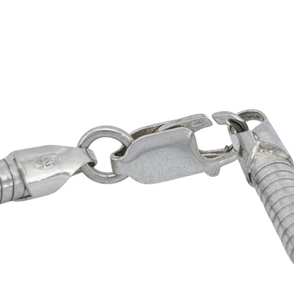 Vintage Italy Sterling Silver 925 3.9mm 29.1g Snake Chain Necklace 18" - Picture 4 of 5